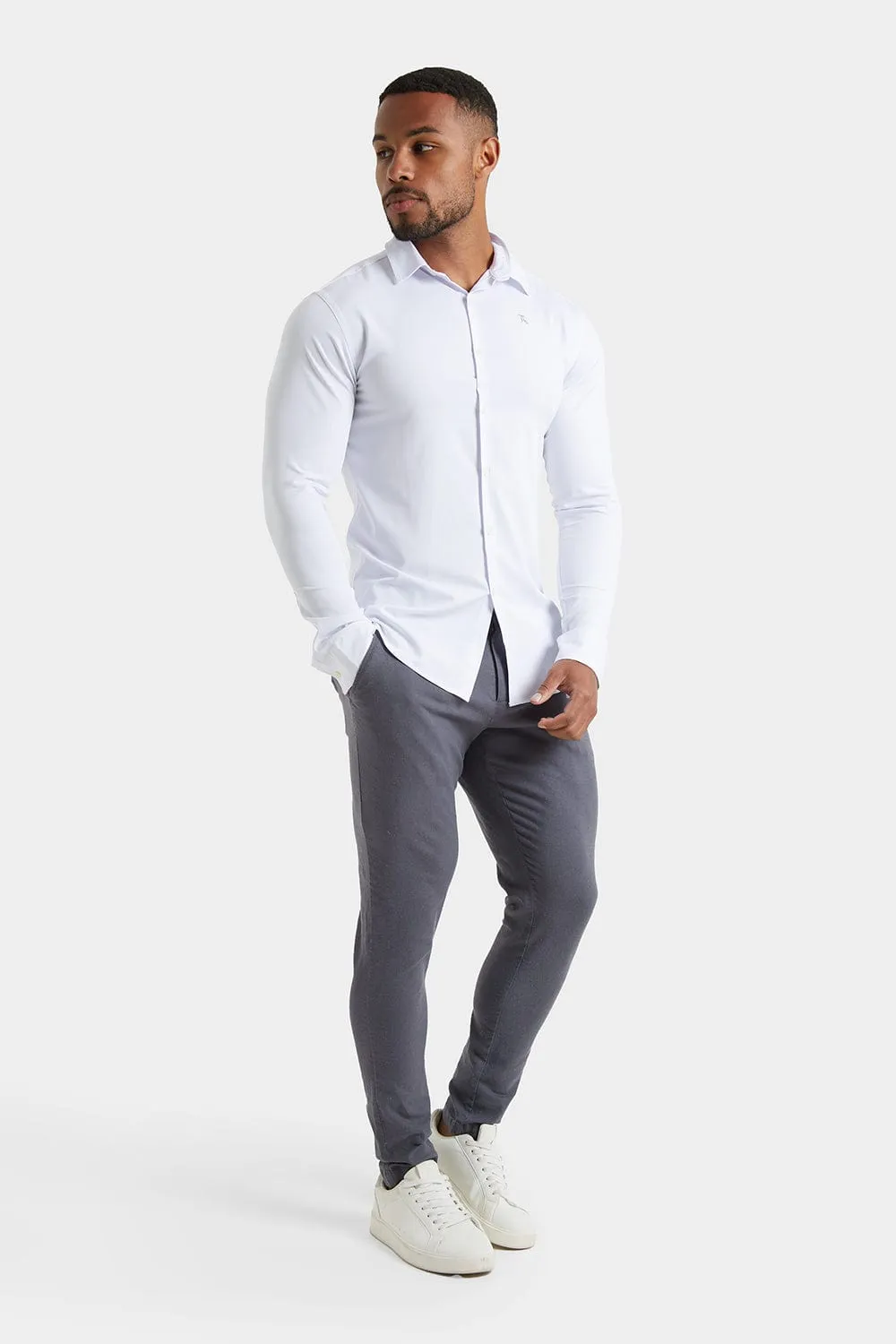 Linen-blend Pants in Grey