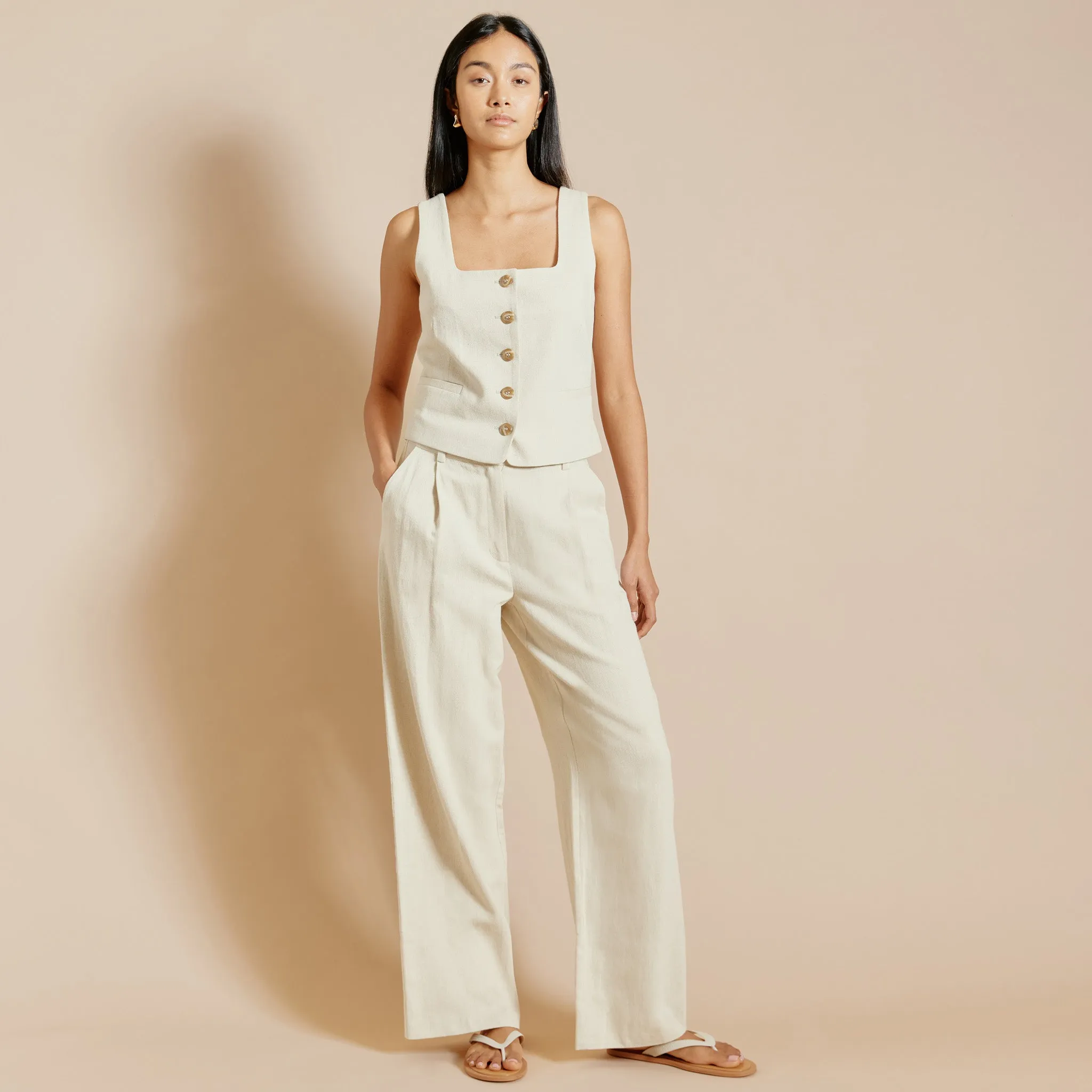 Linen Twill Trousers by Albaray