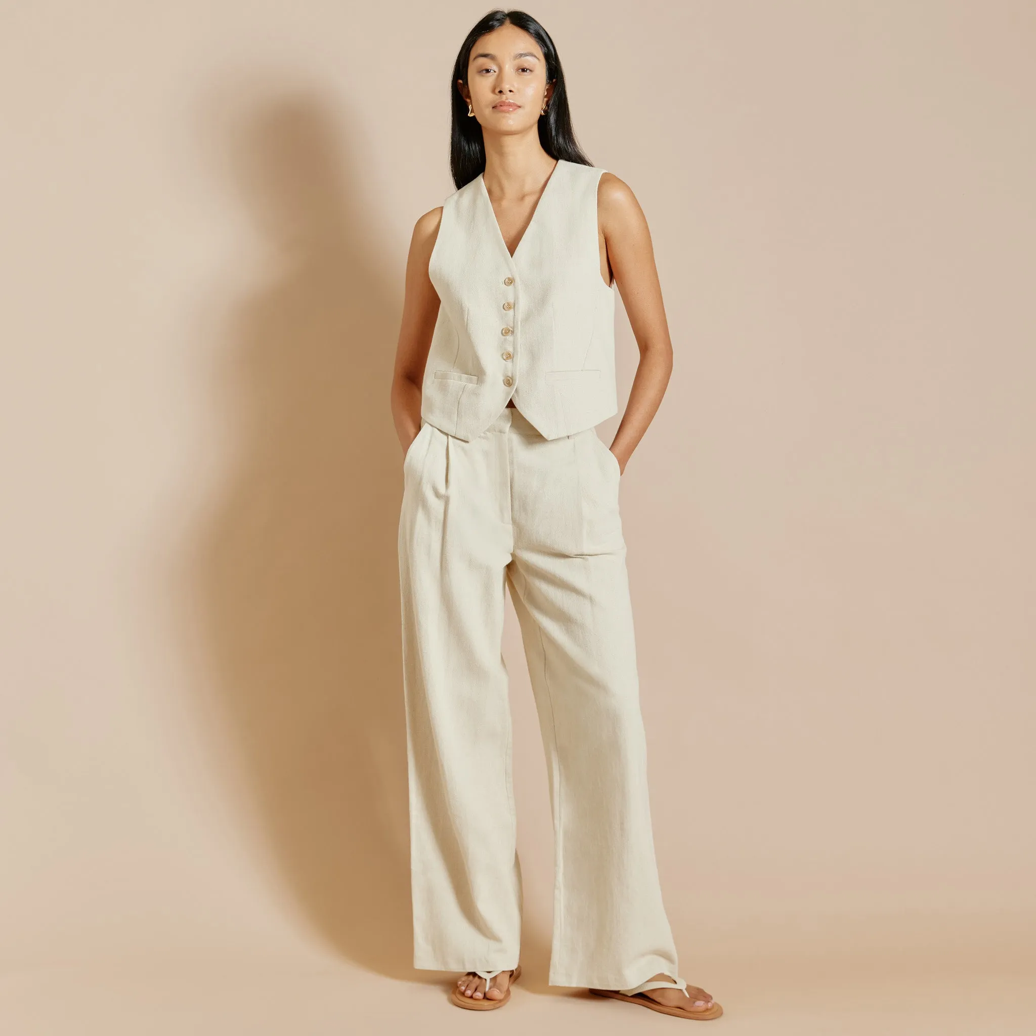 Linen Twill Trousers by Albaray