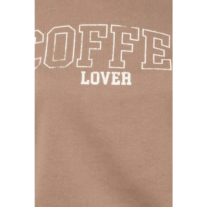 Long sleeve Coffee Lover Graphic Print Top