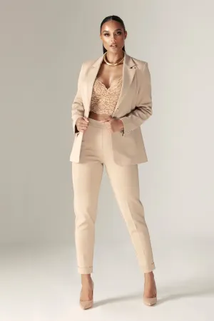 Marina Stylist Cinched Blazer (Nude)