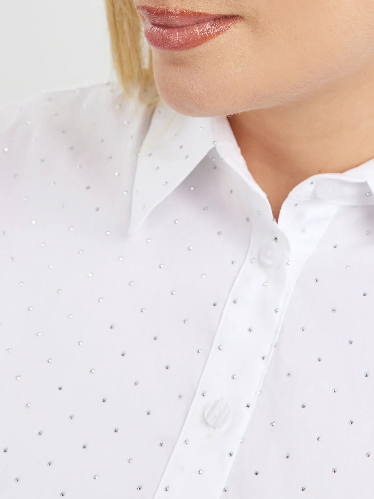 Mat Glittering White Shirt