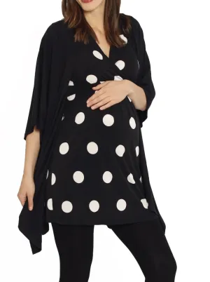 Maternity Long Waterfall Cape in Black