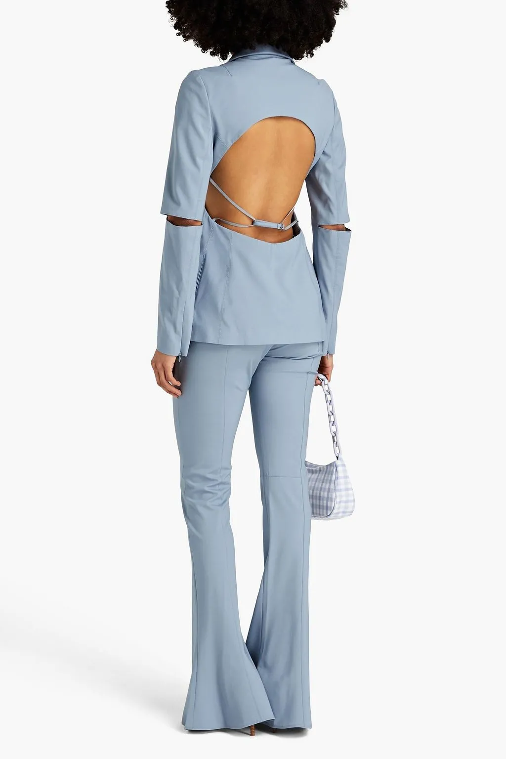 Melo blazer in stretch wool with JACQUEMUS cutouts, blue