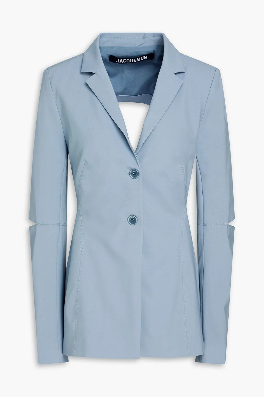 Melo blazer in stretch wool with JACQUEMUS cutouts, blue