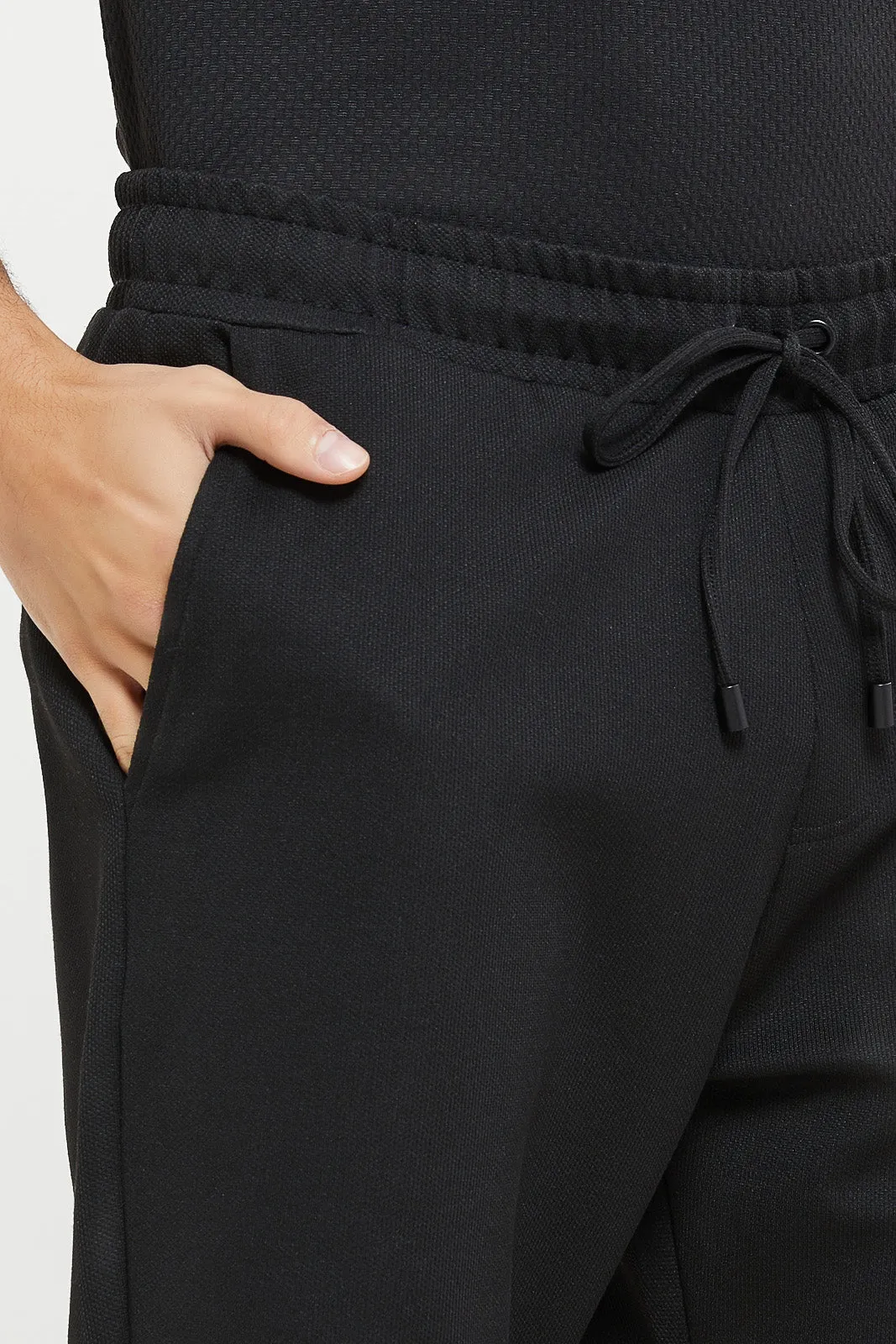 Men Black Pull-On Shorts