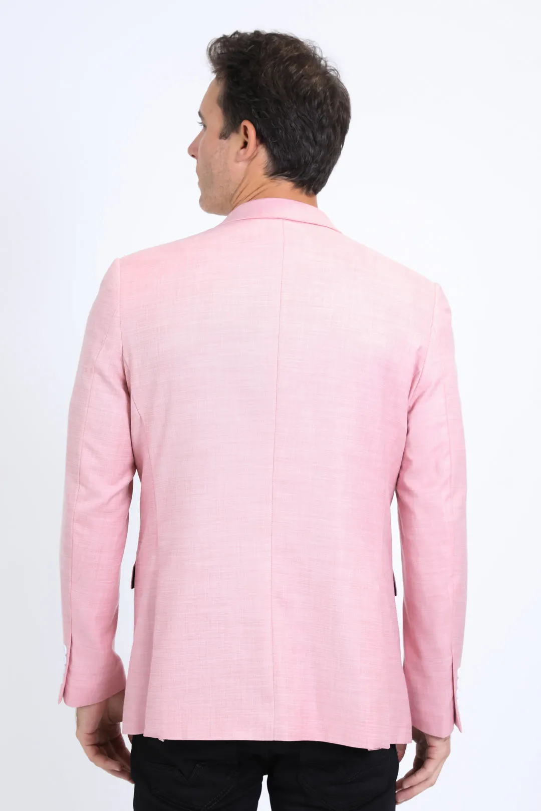 Mens Modern Fit Stretch Date Night Pink Blazer