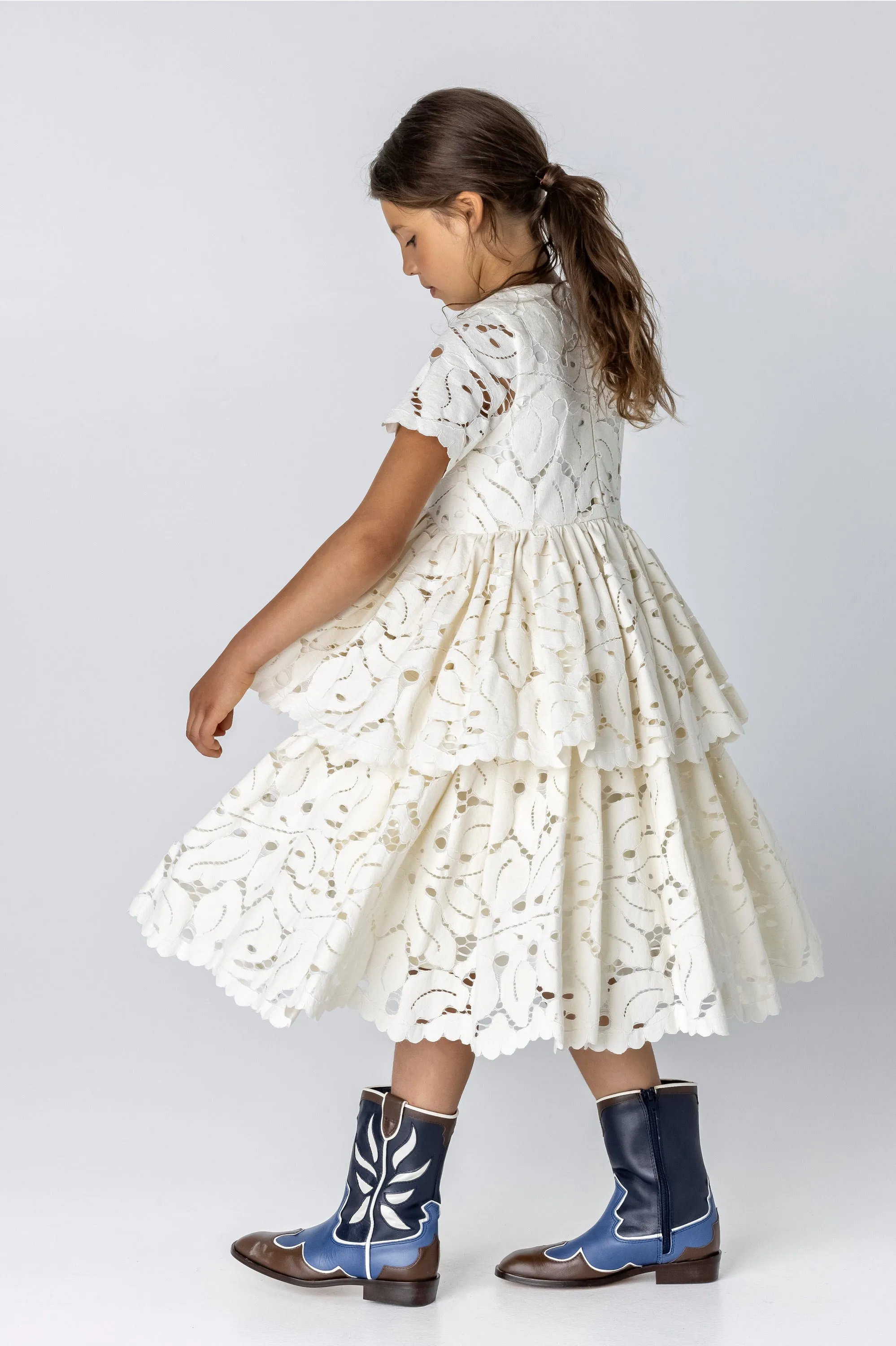 MMN Sarah Ecru Eyelet Dress