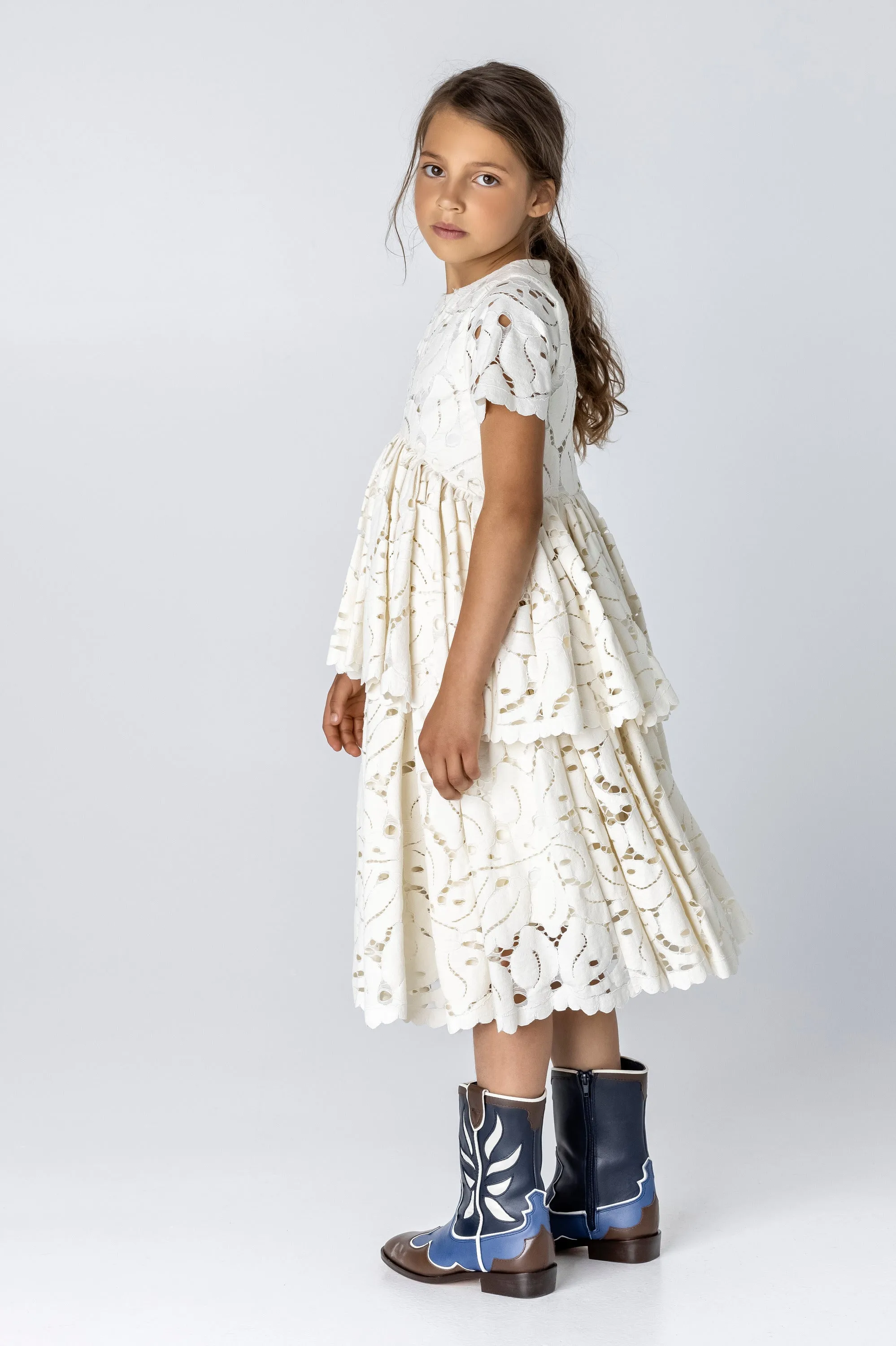 MMN Sarah Ecru Eyelet Dress