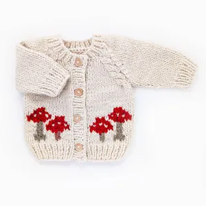 Mushroom Natural Cardigan Sweater (18-24)