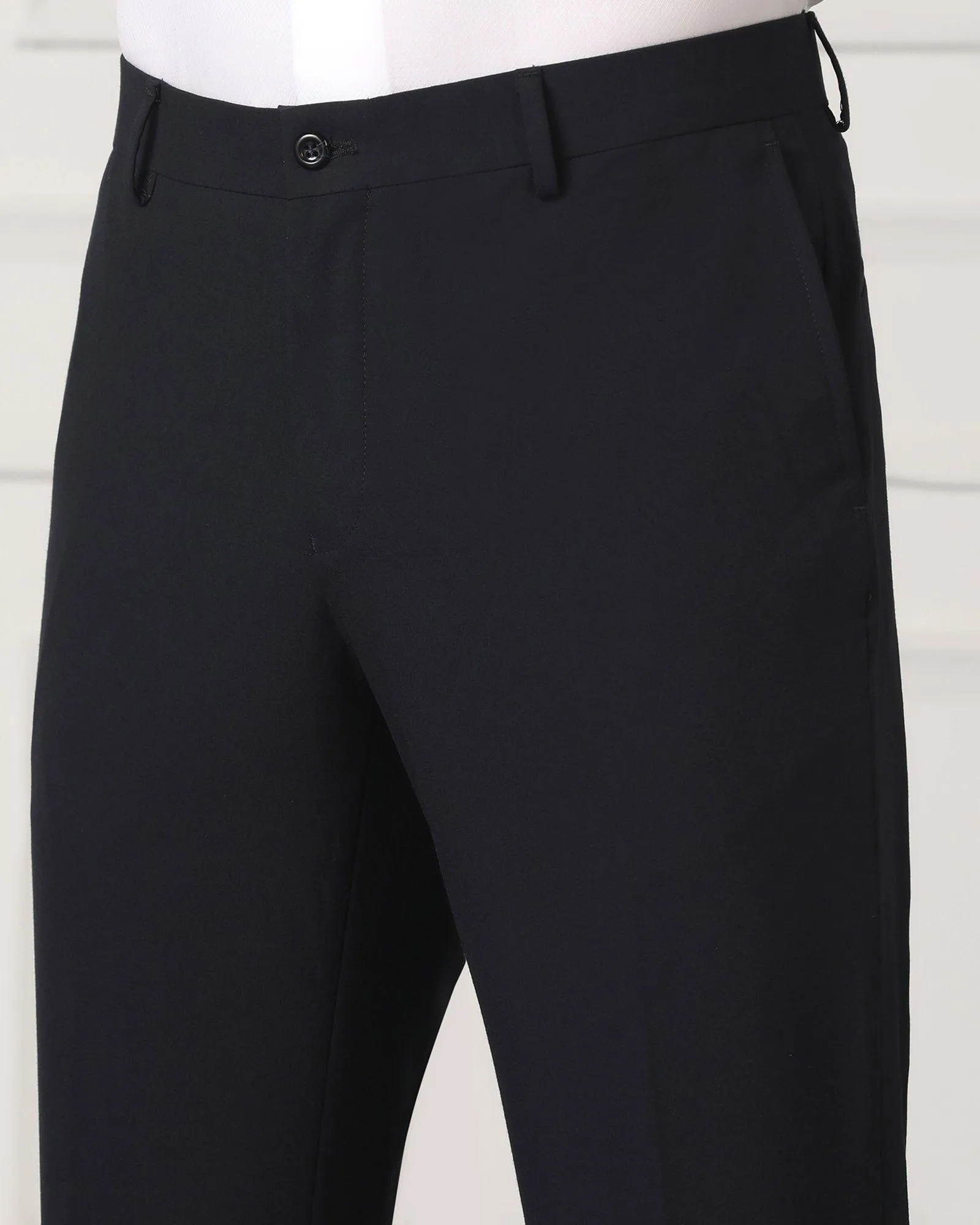 Must Haves Slim Fit B-91 Formal Navy Solid Trouser - Travis