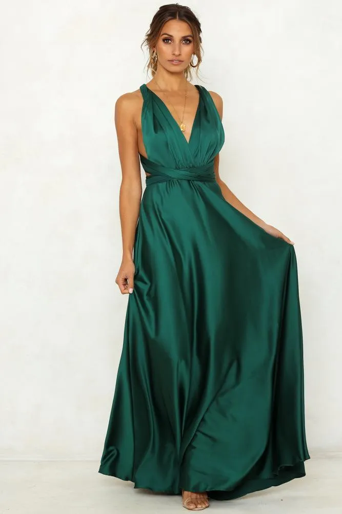 New V-Neck Sexy Halter Solid Color Strap Loose Maxi Dress