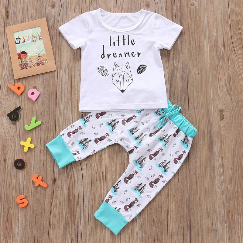 Newborn Baby Clothes Set T-shirt Tops Pants Little Boys and Girls Outfits