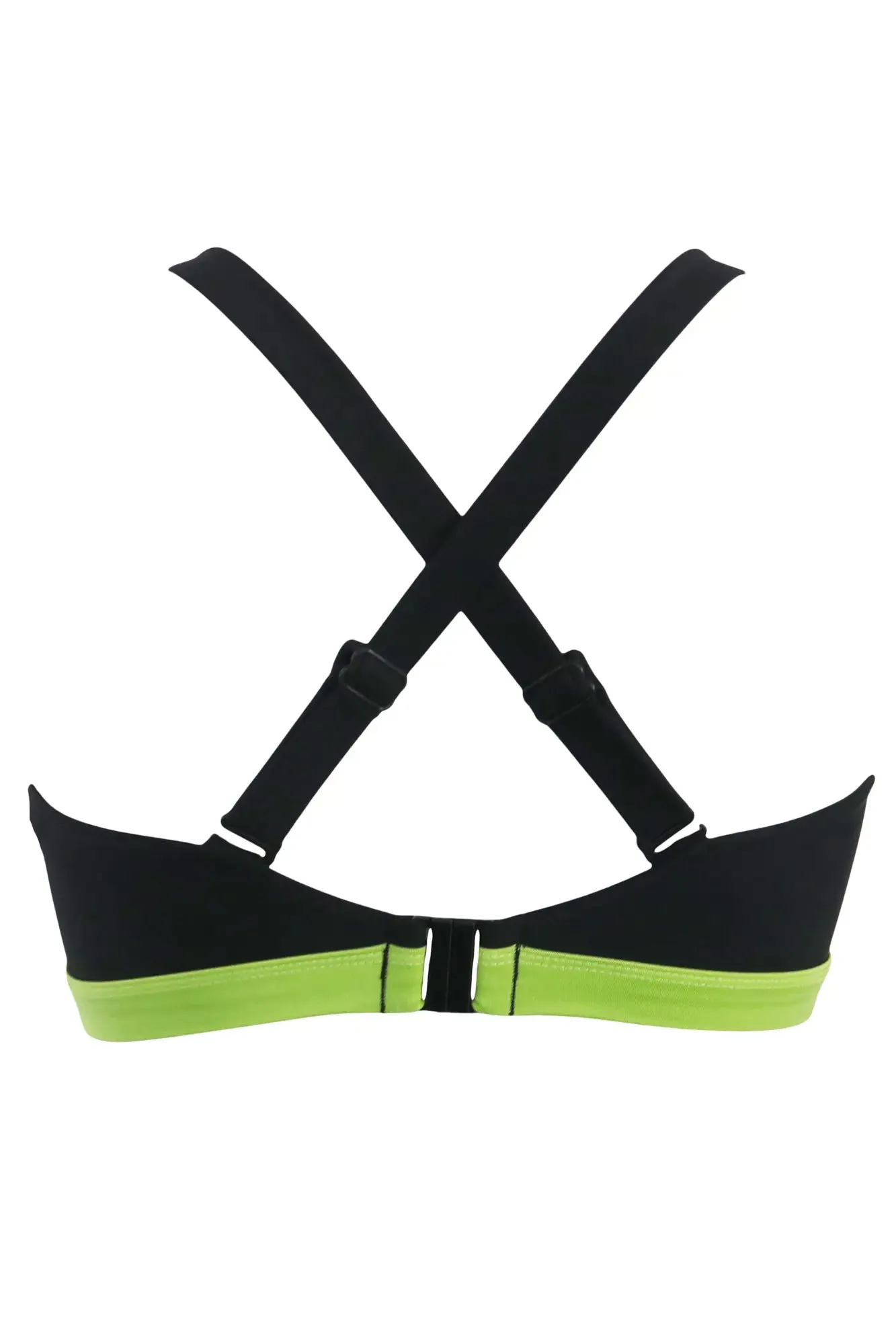 Palm Springs Colour Block Hidden Underwired Cami Top In Black & Lime  - Pour Moi