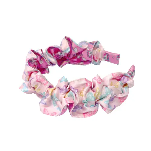 Pink Poppy  Reversible Ruffle Headband