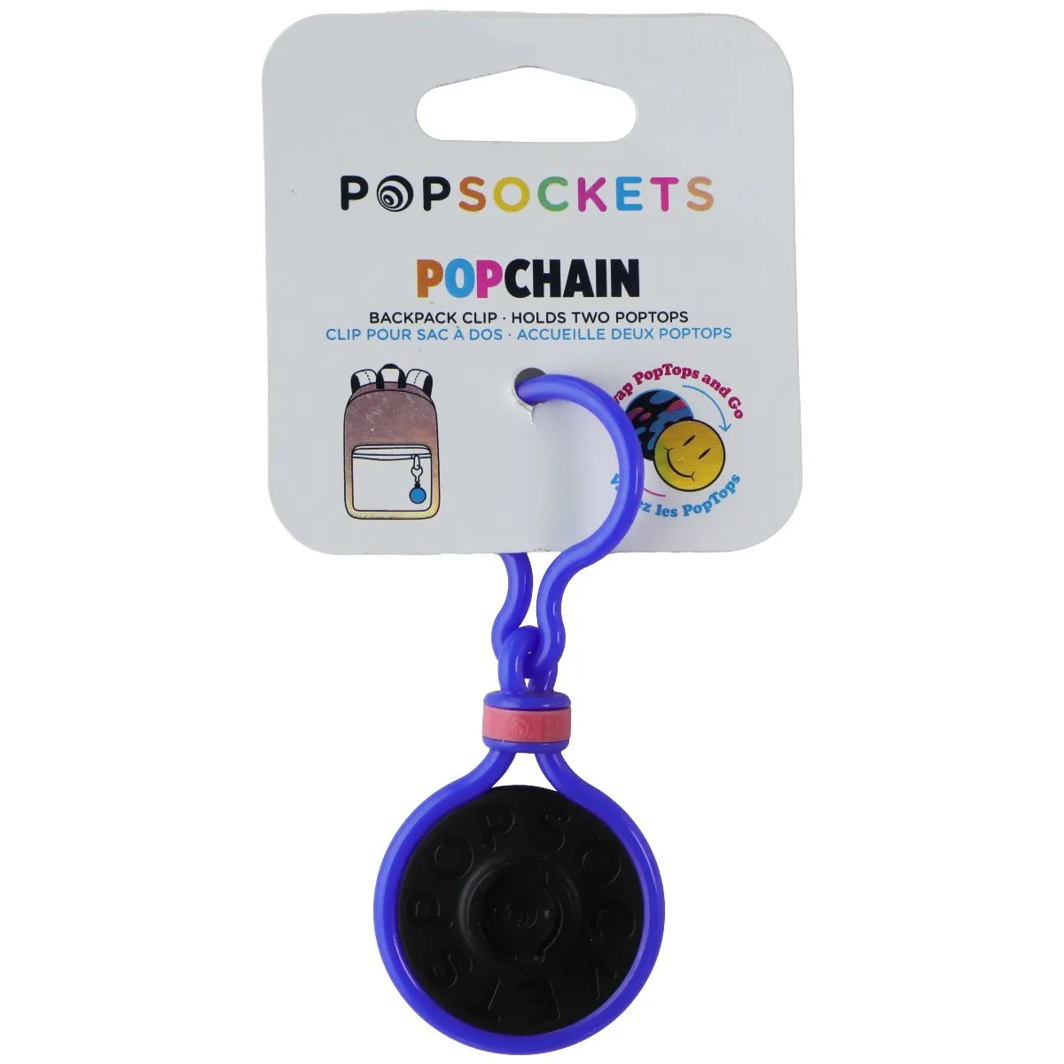 PopSockets PopChain Backpack Clip for Swappable Tops - Blue/Pink