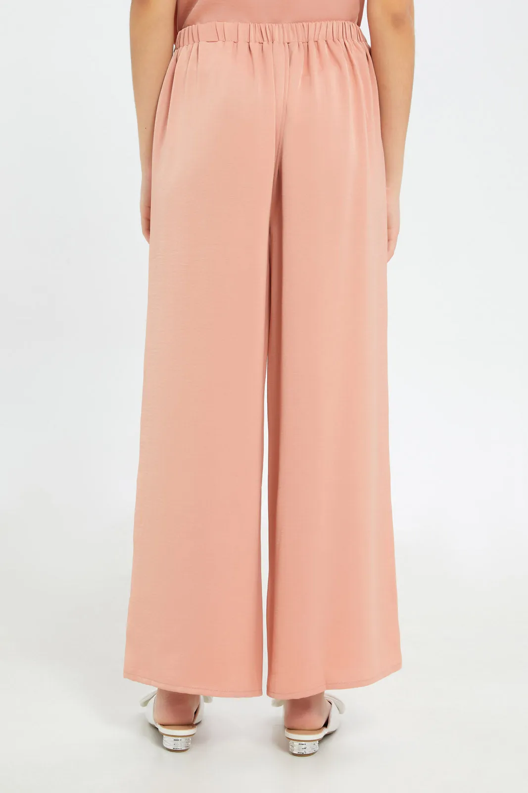 Senior Girls Pink Sateen Culottes