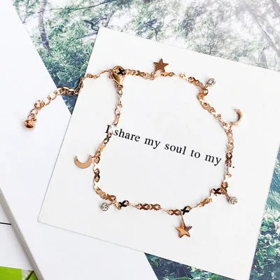 Simple And Fashionable Female Rose Gold Anklet