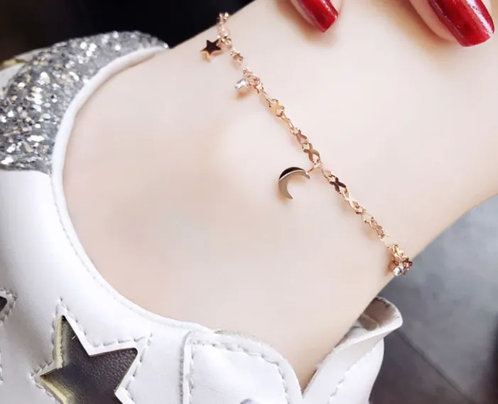 Simple And Fashionable Female Rose Gold Anklet