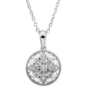 Sterling Silver .05 CTW Diamond 18" Necklace