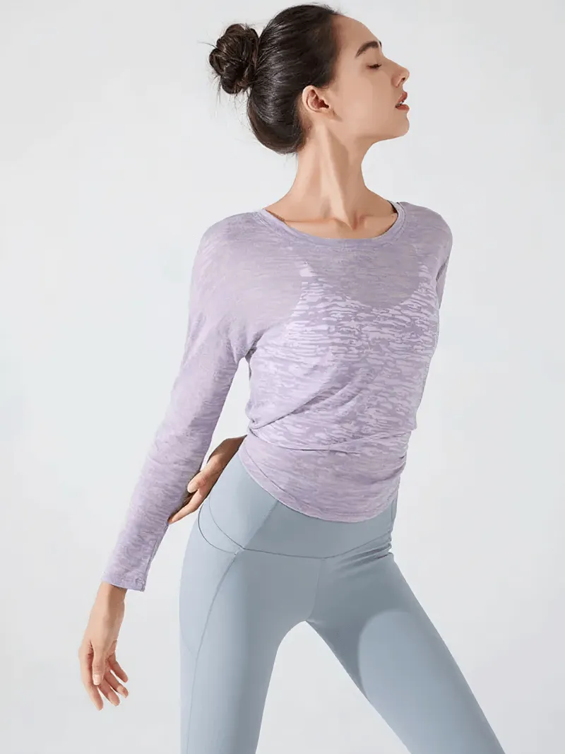 Stylish Back-Cutout See-through Top for Active Wear - SF2132