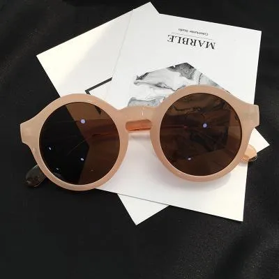 Stylish Bold Colorful Frame Round Sunglasses