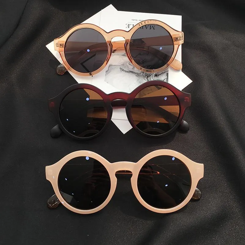 Stylish Bold Colorful Frame Round Sunglasses