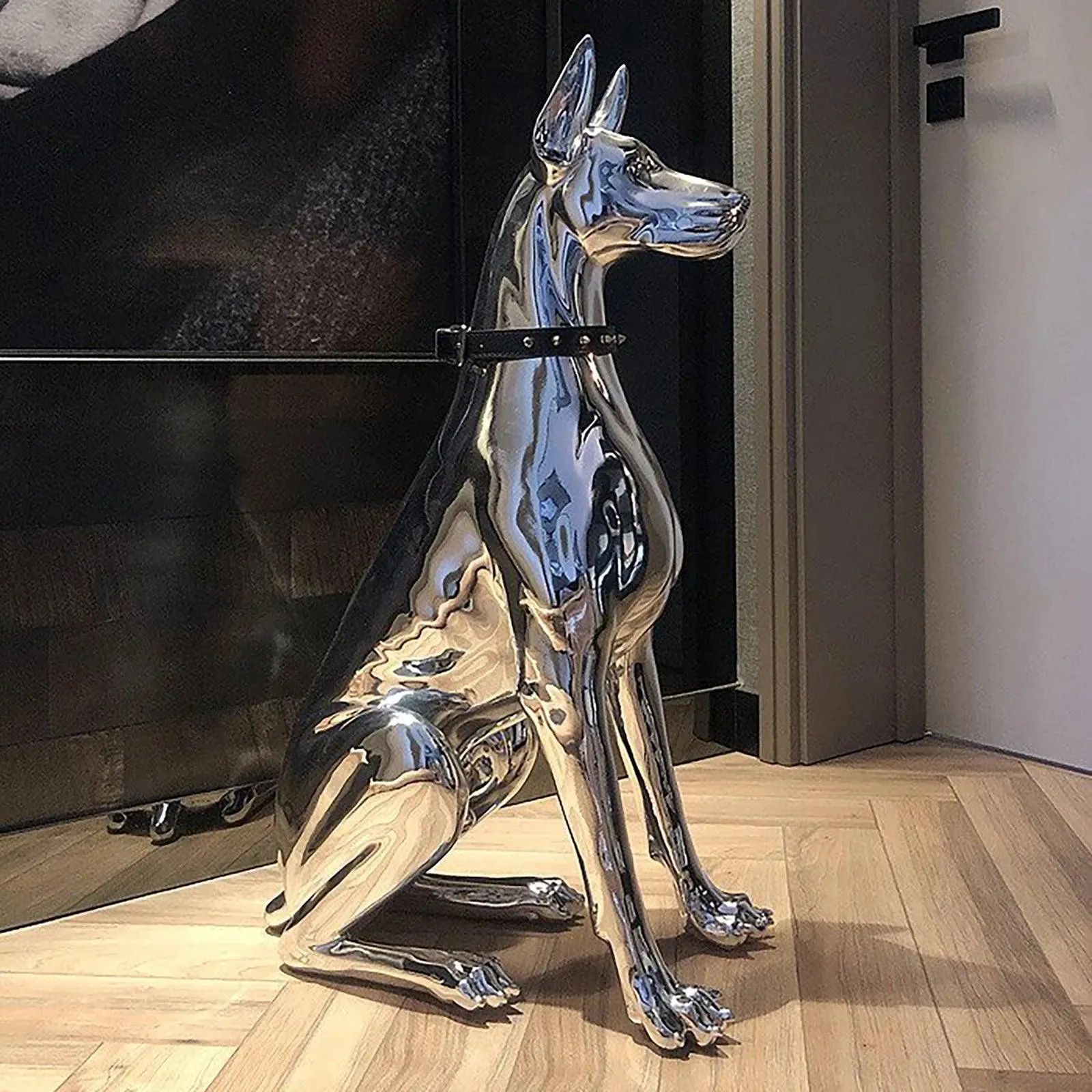 Stylish Doberman Statue - Modern Home Decor Accent