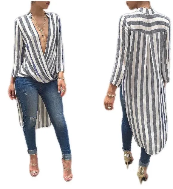 Summer Casual Striped Long Slessves Shirts