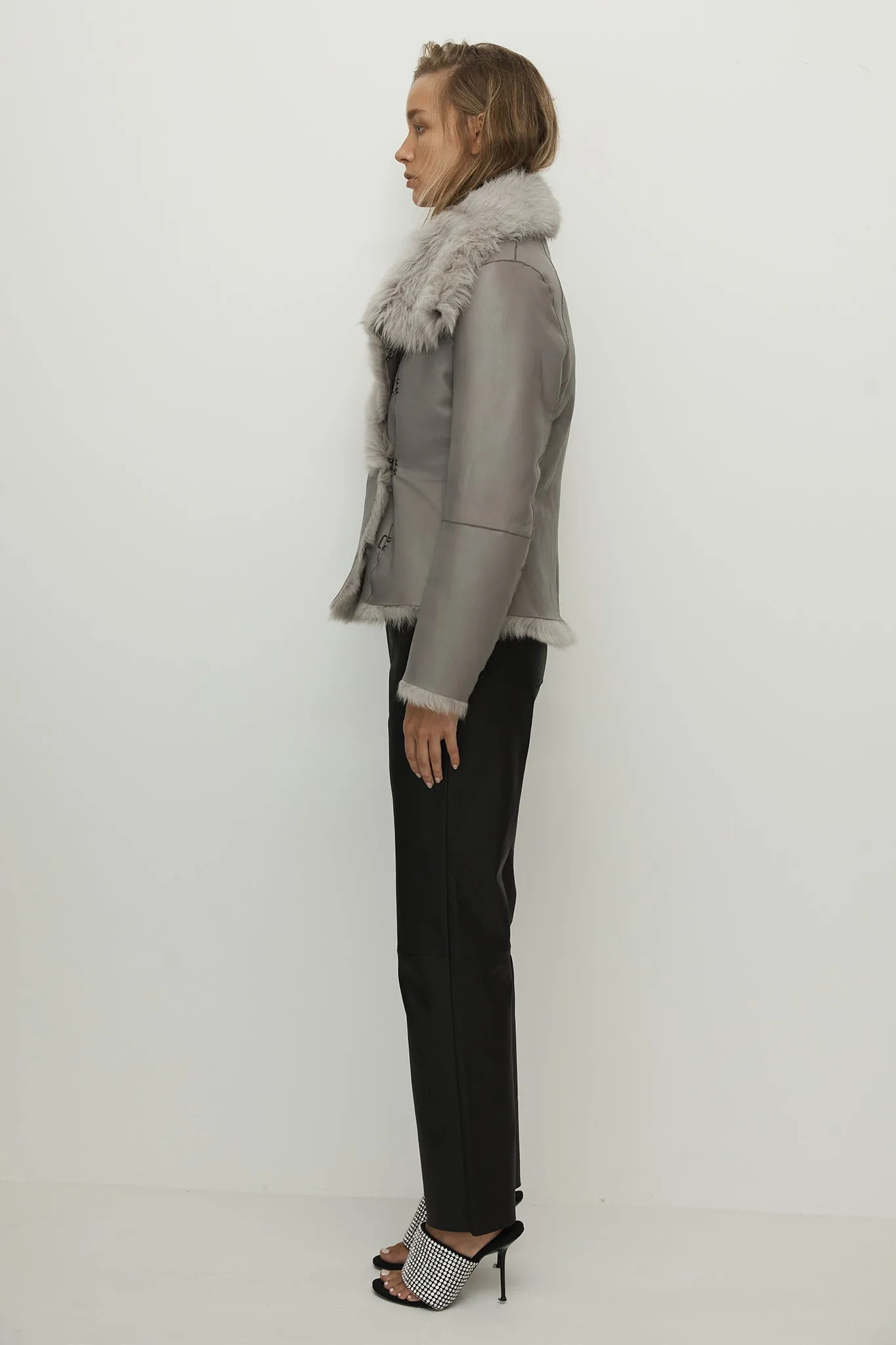 Sutton Place Shearling Coat Moonlight Grey Shearling