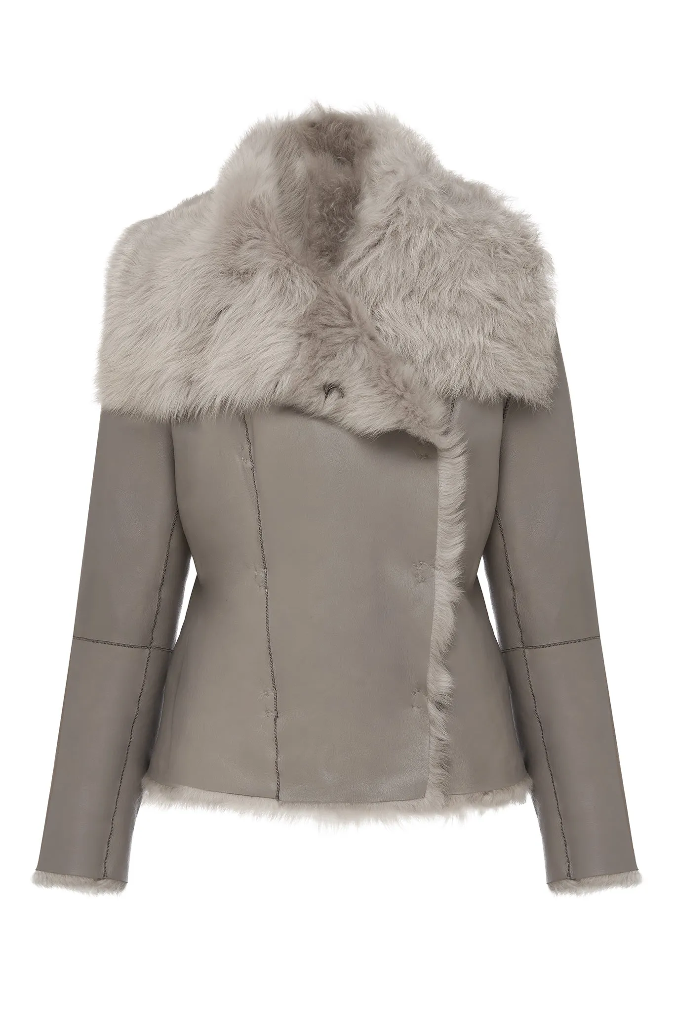 Sutton Place Shearling Coat Moonlight Grey Shearling