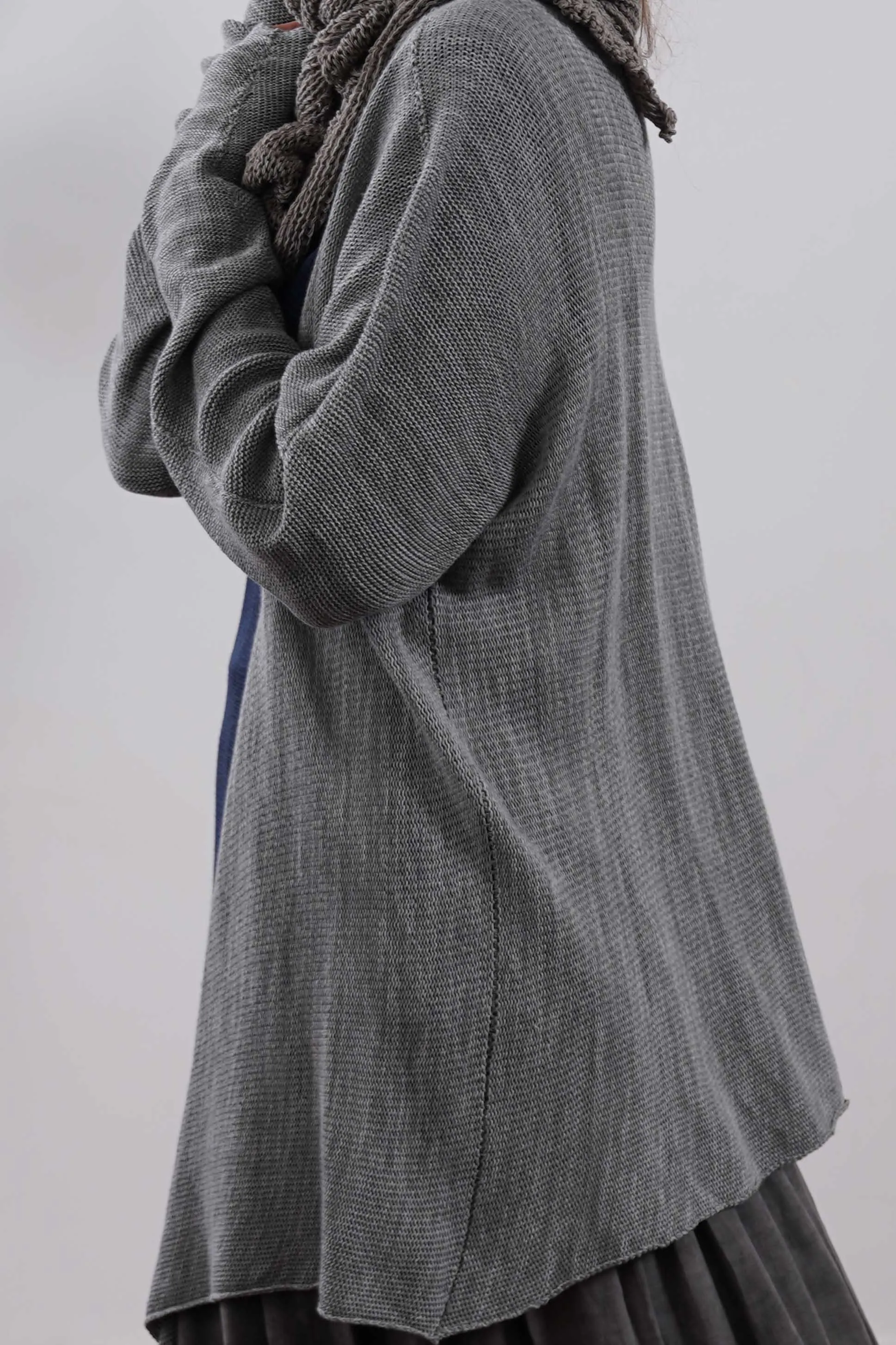 Tasitura Jacket Sweater - Fog Grey