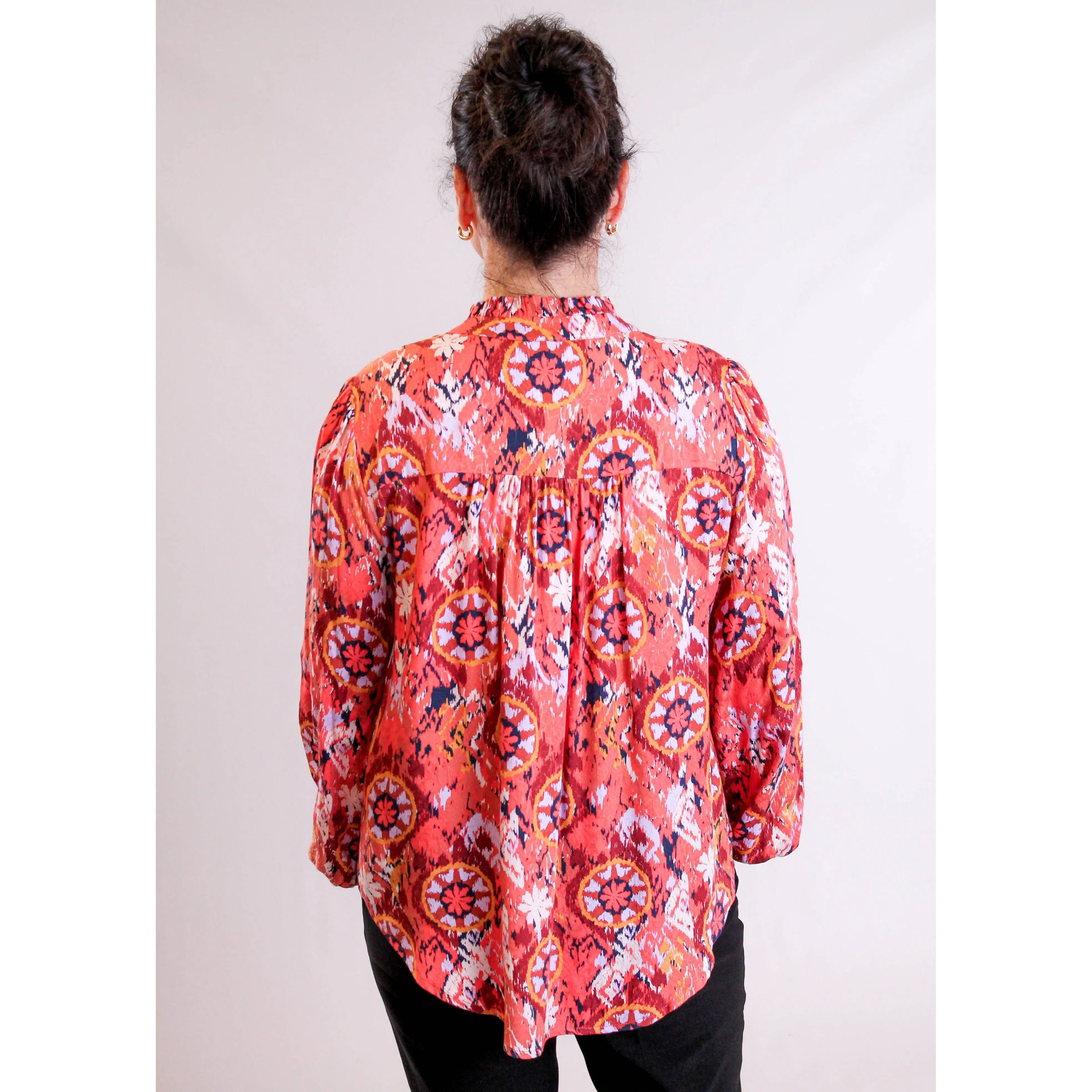 Tribal Sportswear Long Sleeve Button Front Blouse