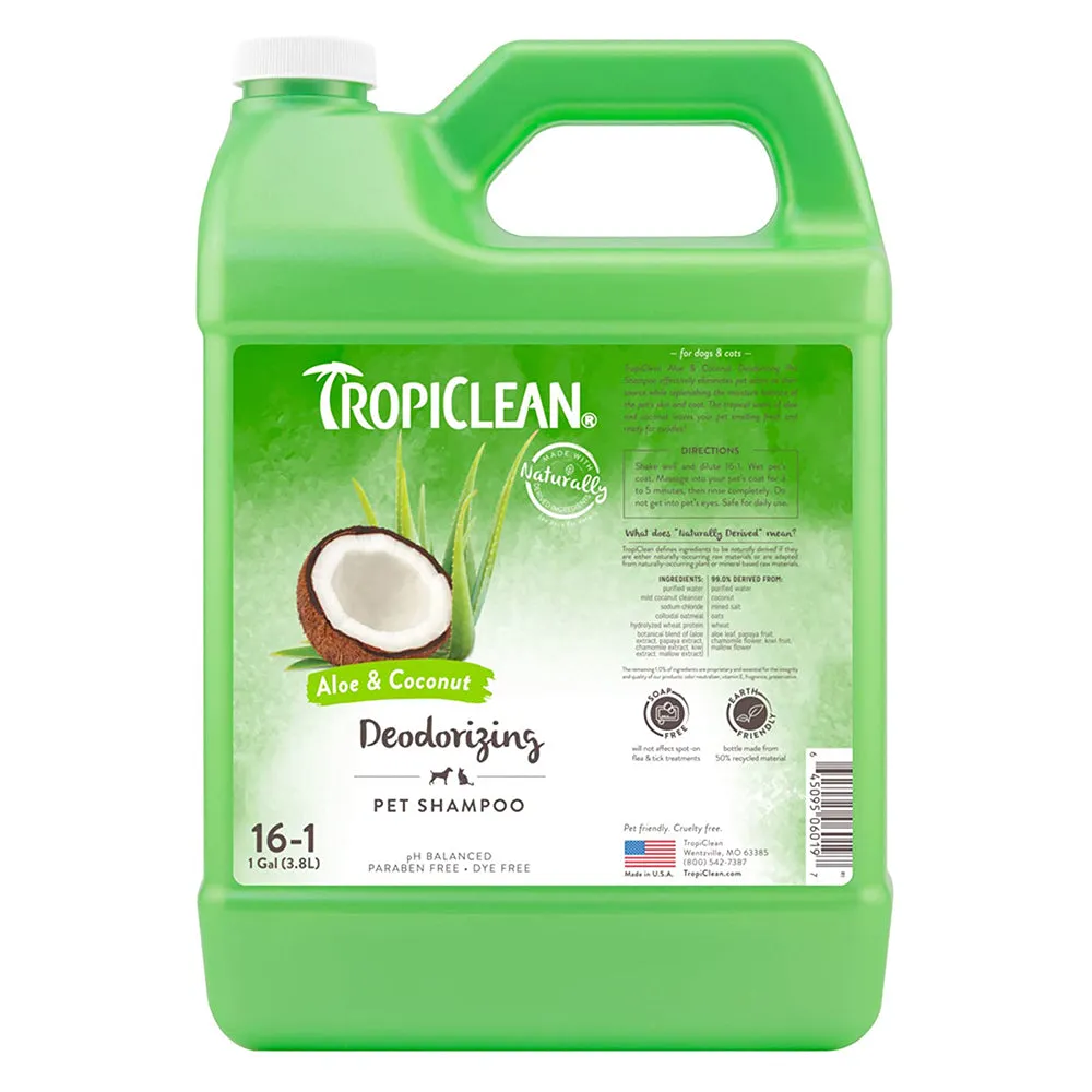 Tropiclean Deodorizing Aloe & Coconut Pet Shampoo 1G