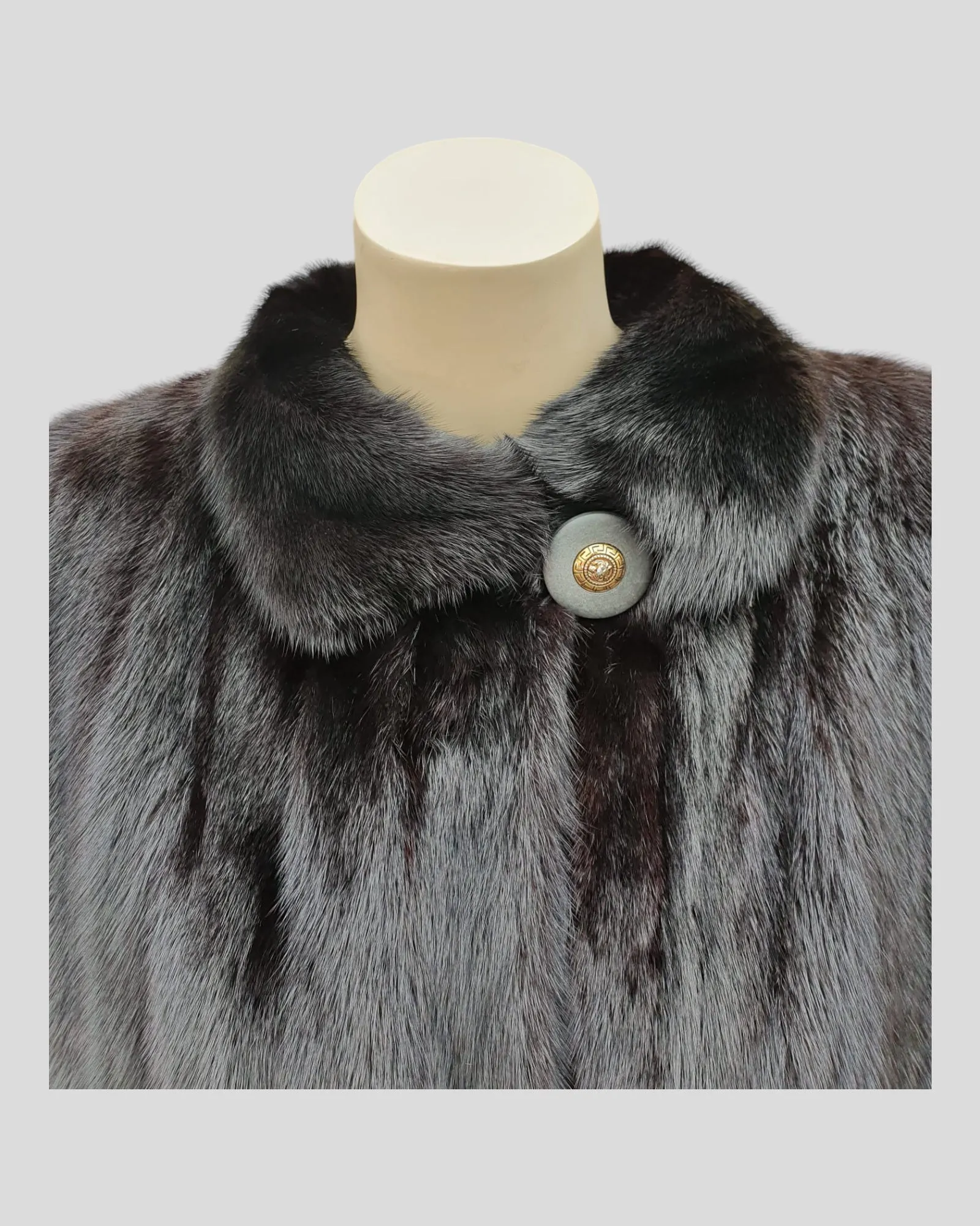 Vintage Black Dyed Mink Fur Coat -L