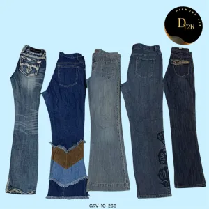 Vintage Y2K Flare Jeans - Statement Style (GRV-10-266)