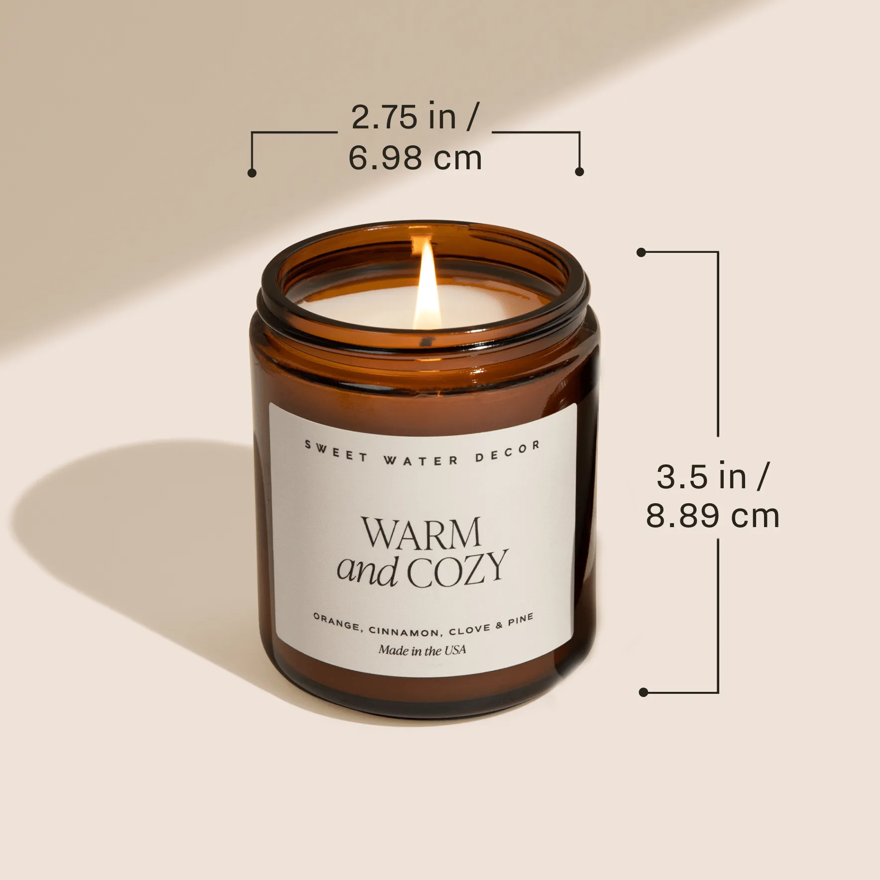 Warm and Cozy Soy Candle - Amber Jar - 9 oz