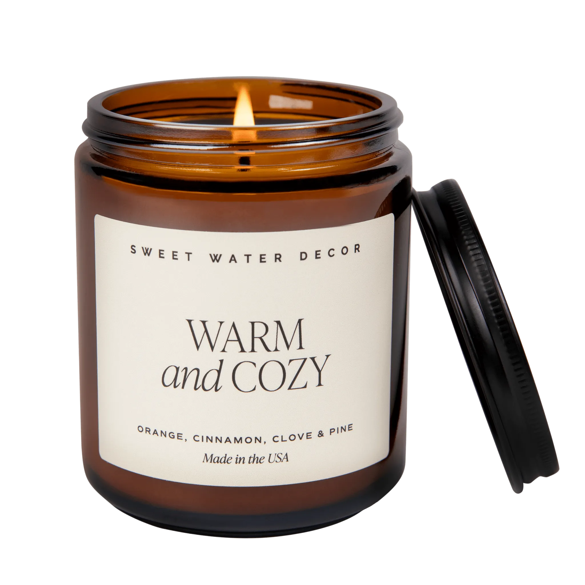 Warm and Cozy Soy Candle - Amber Jar - 9 oz