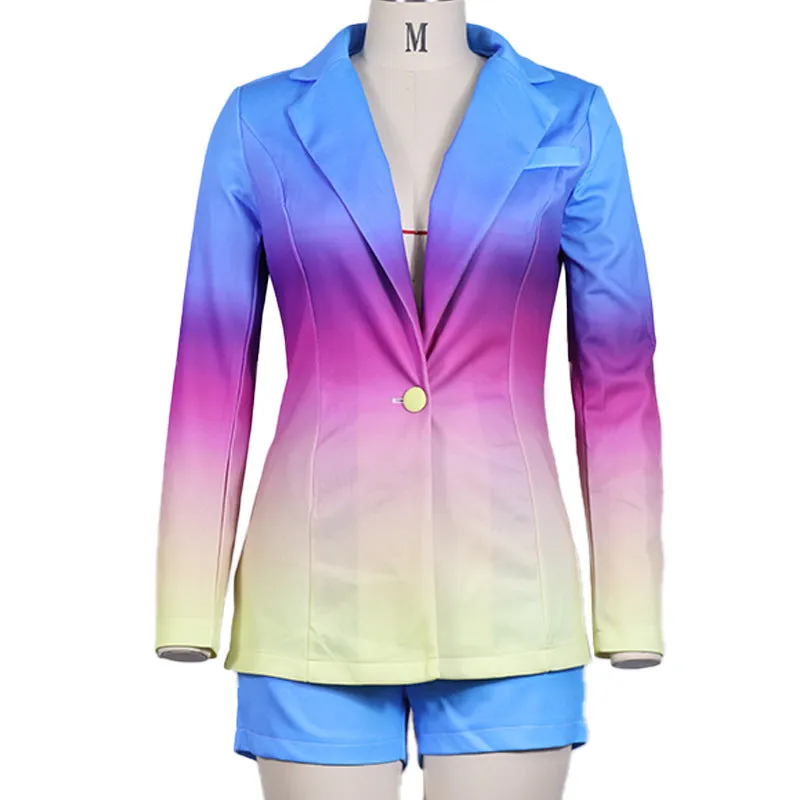 Women  Blazer Top   Shorts Suit Matching