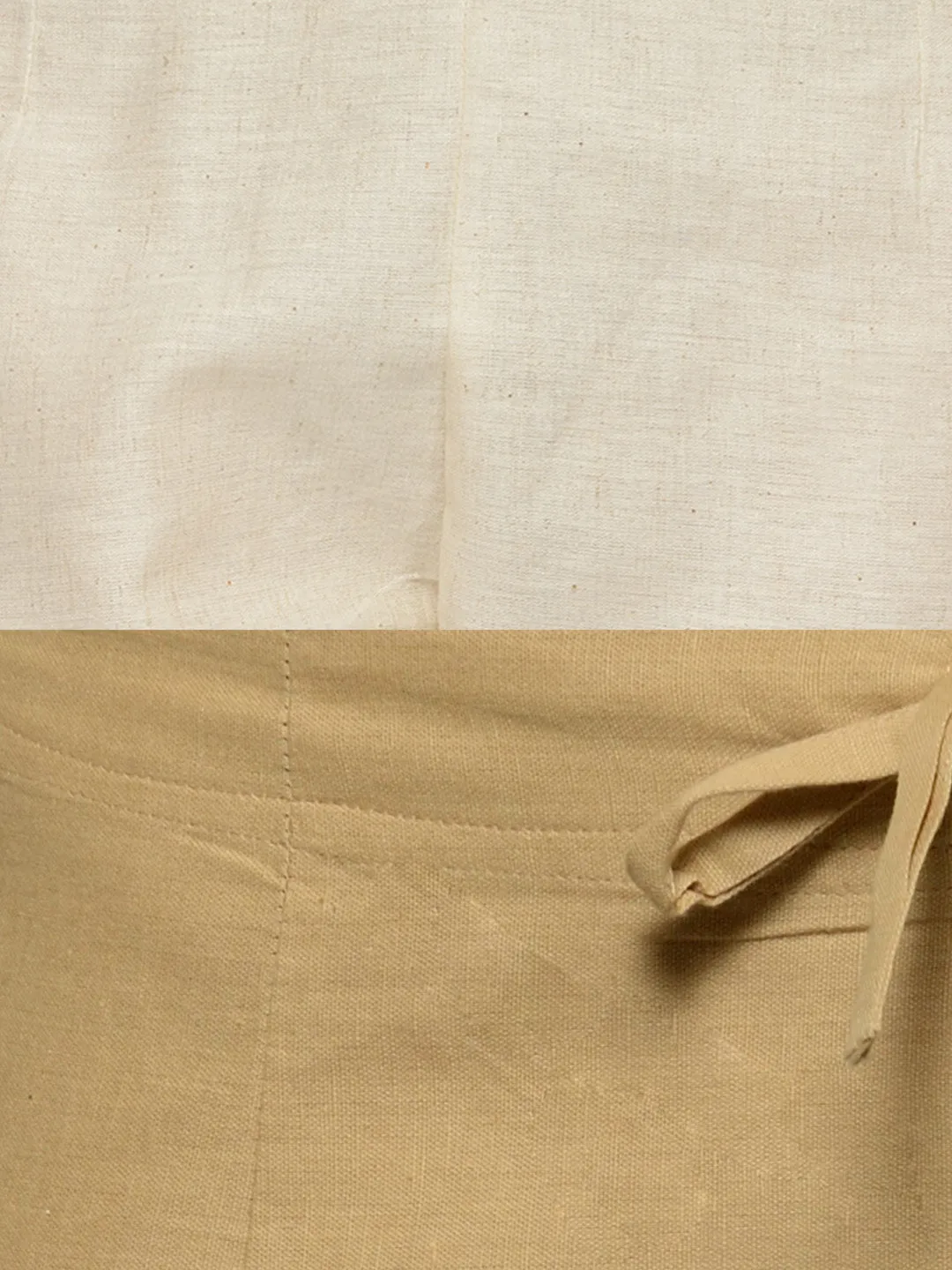 Women Pack Of Two Mid-Rise Trousers In Off-White And Beige