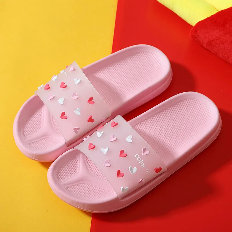 Women's Fashionable Slippers with Hearts