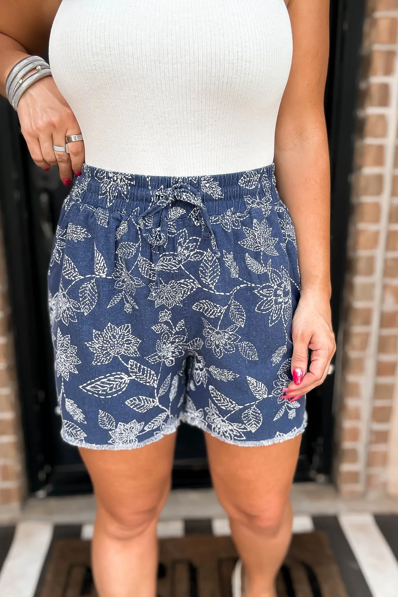 YMI Missy Linen Bandana Shorts